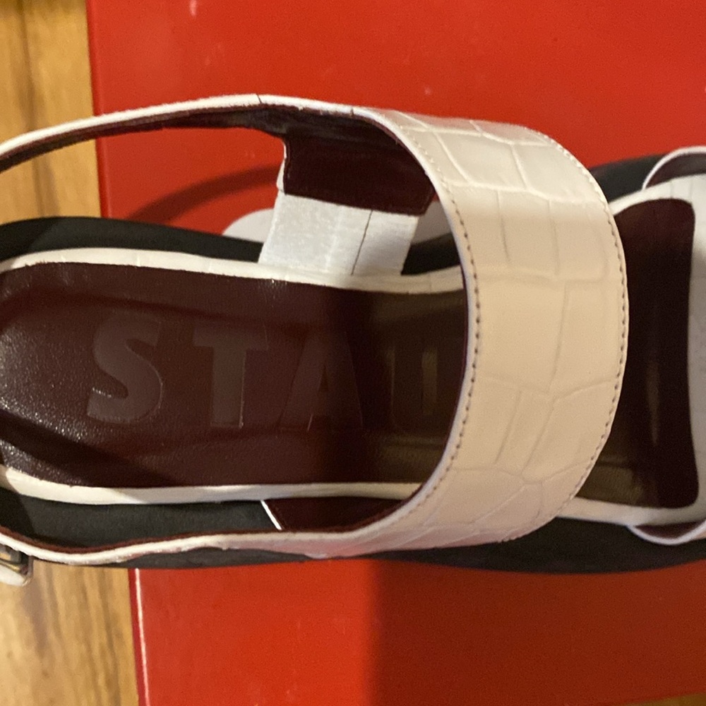 STAUD White Croc Nicky Sandals. Sz. 37/ 6.5-7 - Picture 3 of 15